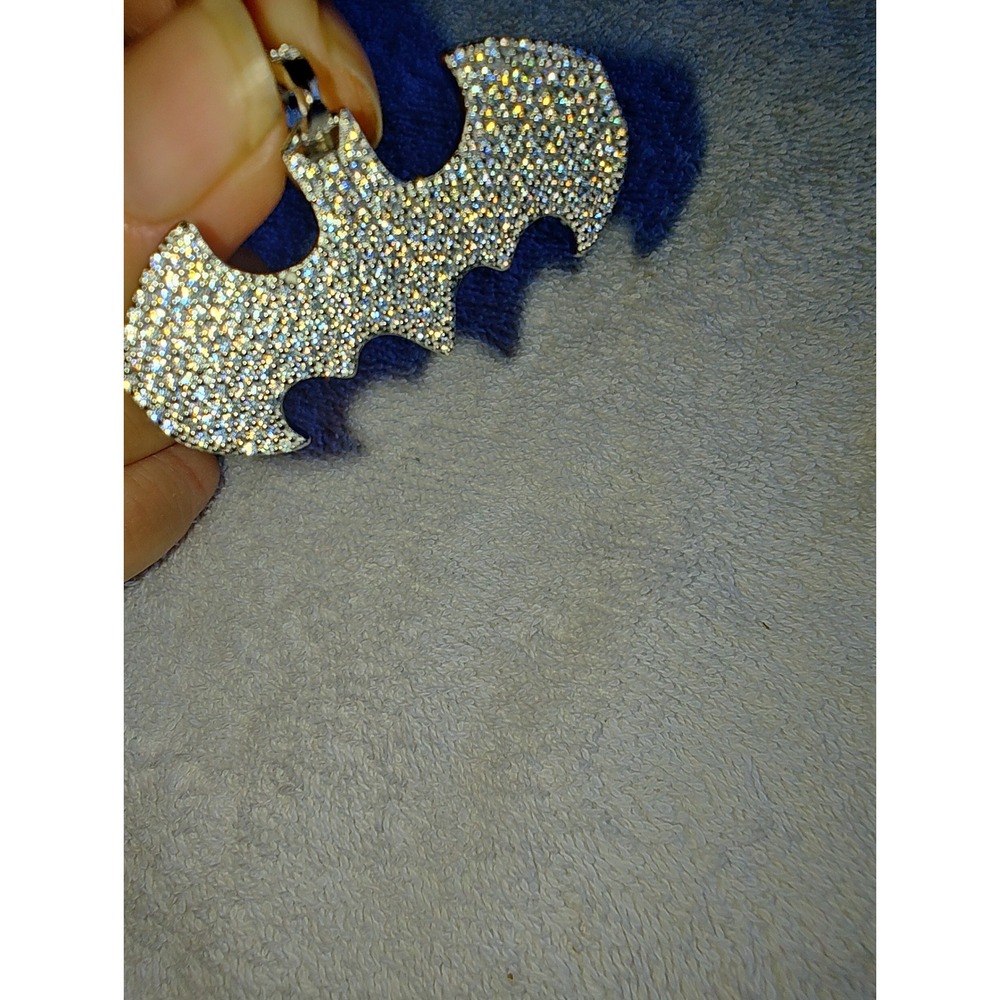 Pendant Bat Shape Iced Out 925 Sterling Silver Bling Hip Hop